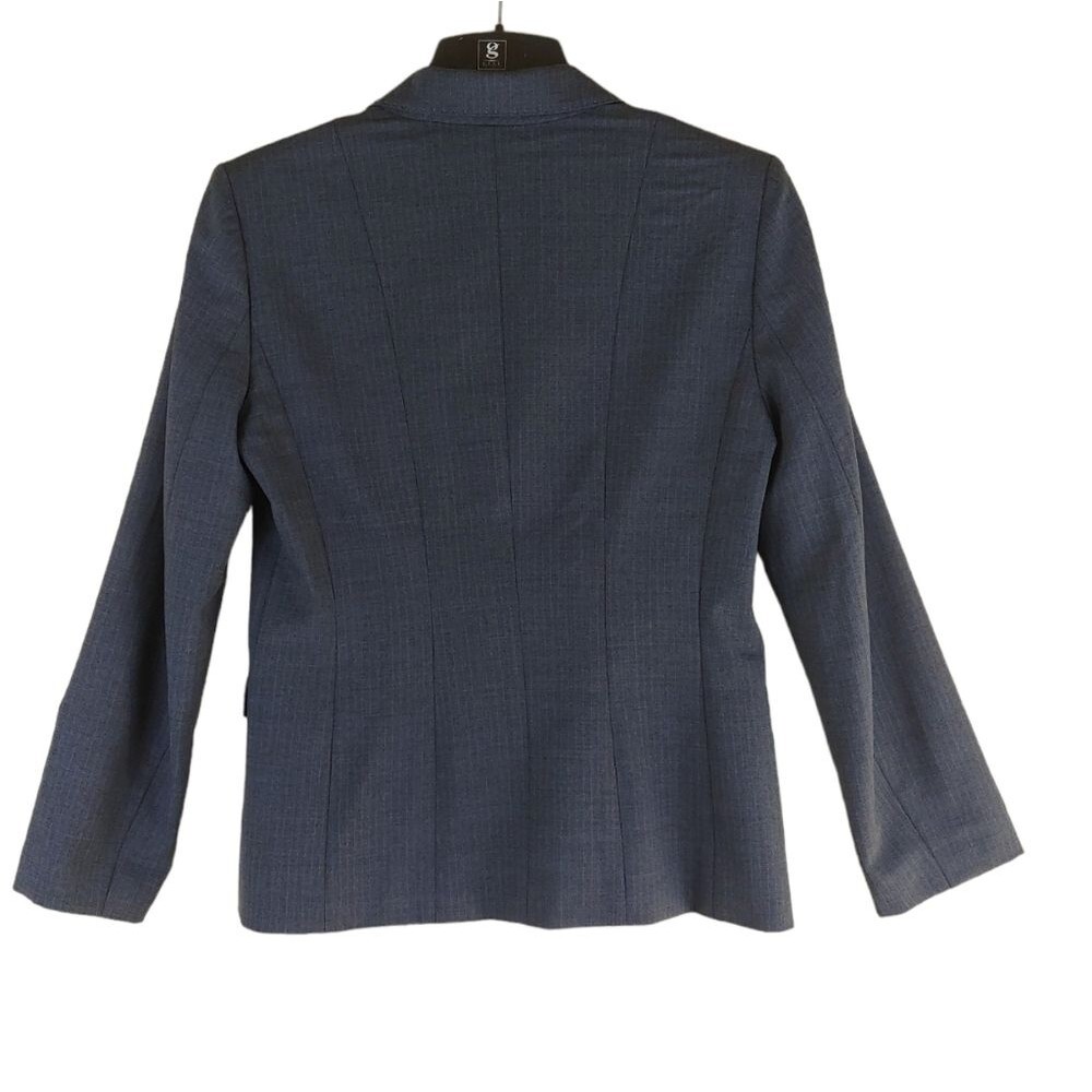 Elie Tahari wool blazer gray color classic fit casual jacket office career sz 6 - Picture 3 of 12